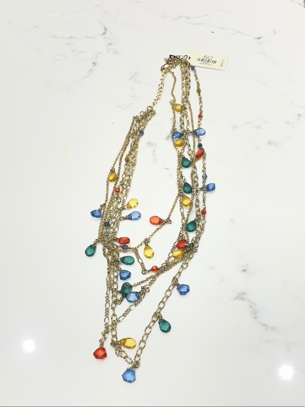 Talbot Gold Multicolor Teardrop Layered Necklace